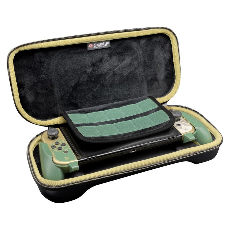 Satisfye Inc - ZenGrip Ronin Mythic Slim Bundle, Accessories Compatible with Nintendo Switch & OLED - The Bundle includes: Mythic Ronin ZenGrip and Mythic ZenCase Slim (GOLD/GREEN) - Image 4